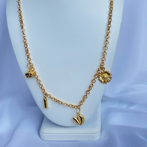 Handmade Jewelry - Gold Fortune Charm Necklace